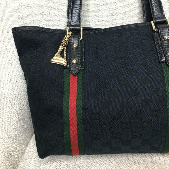 Authentic Gucci Sherry Line tote black monogram canvas - Picture 4 of 15